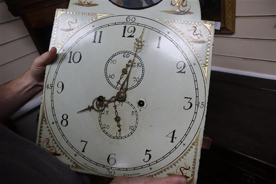 An early 19th century mahogany 8 day striking longcase clock, the arched enamelled dial painted with a portrait of Admiral Lord Nelson